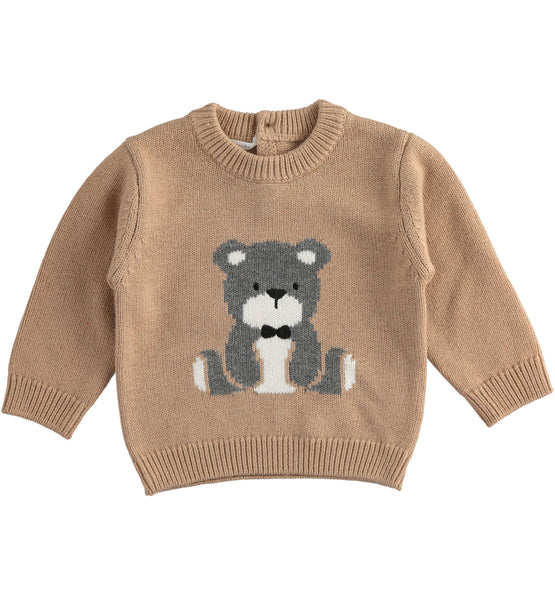 Beige Teddy Bear Knitted Sweater Pure Baby